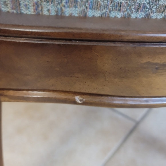 Wicker Sided Accent Chair, Queen Ann High Back with Woven Natural Rattan Sides, - Picture 7 of 10